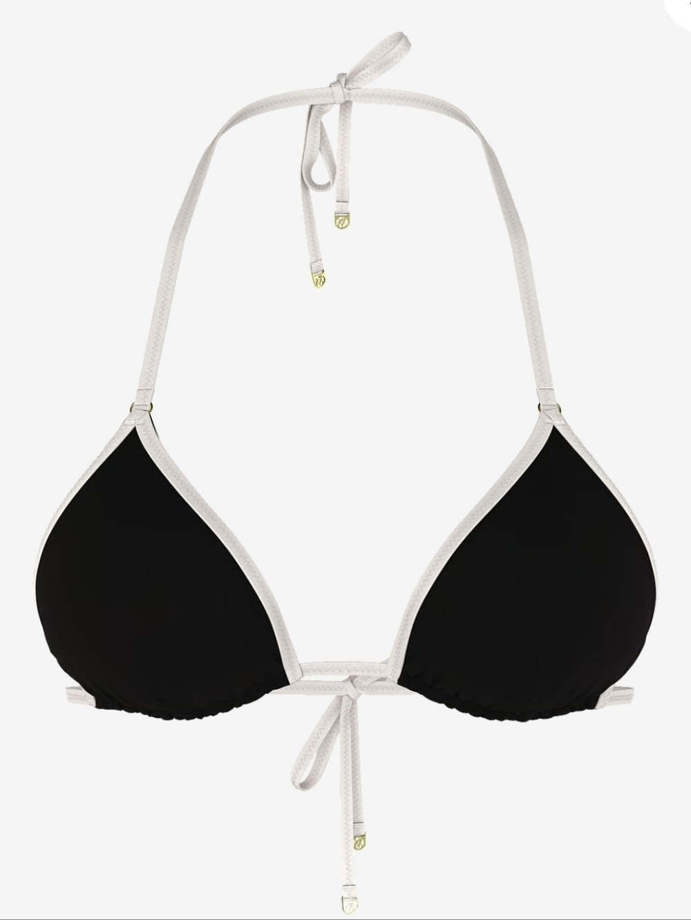 Victoria's Secret Swim Triangle Bikini Top Black White Medium NWT